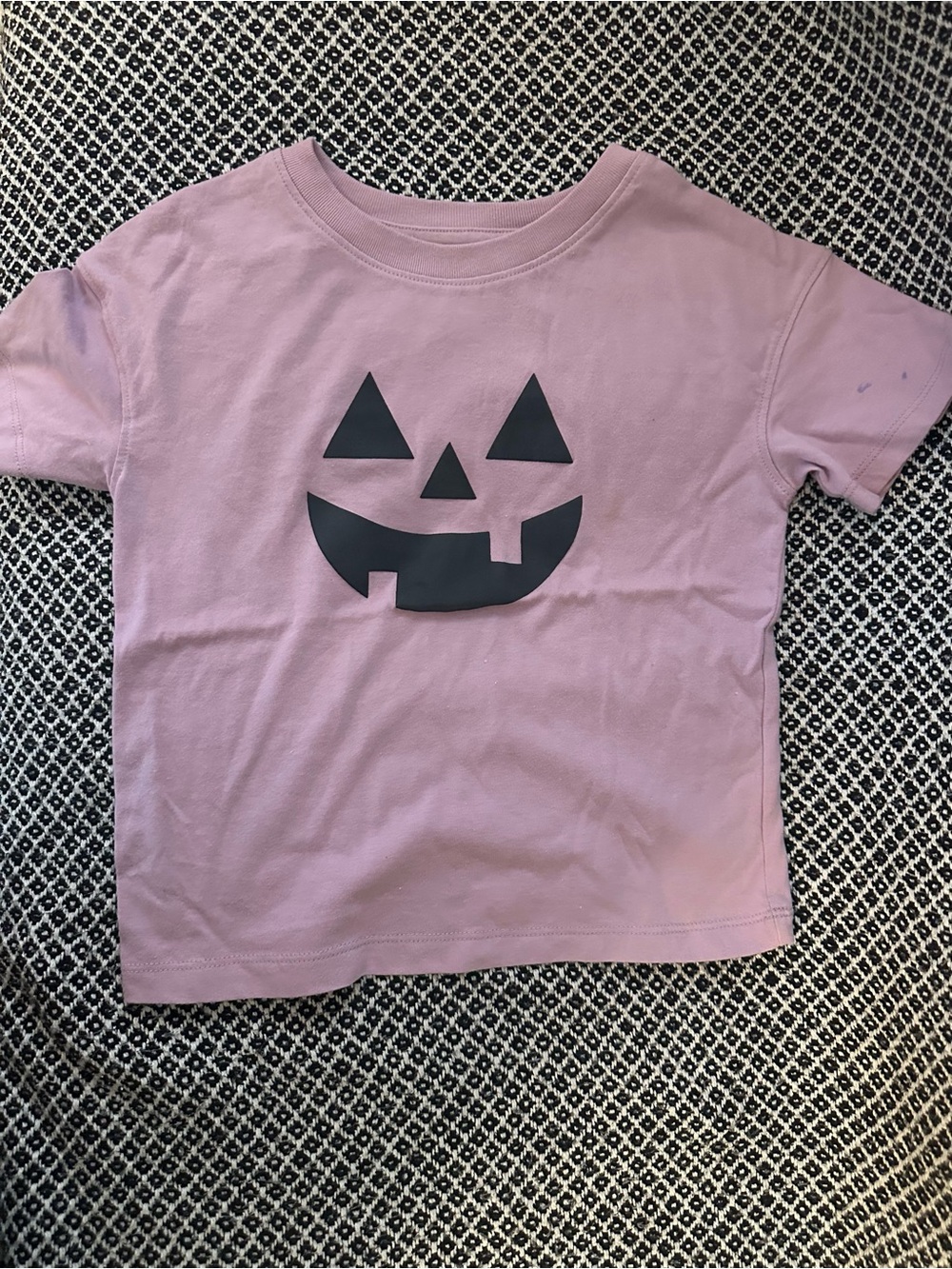 Cat & Jack Lavender Tee with Black Jack-O'-Lantern Face